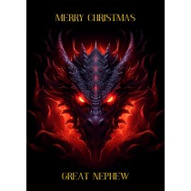 Gothic Fantasy Dragon Christmas Card For Great Nephew (Design 1)