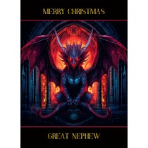 Gothic Fantasy Dragon Christmas Card For Great Nephew (Design 3)