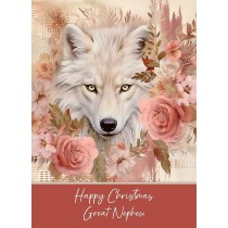 Christmas Card For Great Nephew (Wolf Art, Design 1)