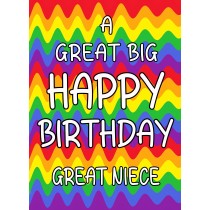 Birthday Card for Great Niece (Rainbow)