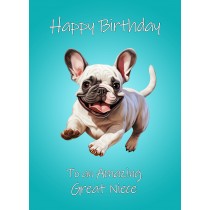 French Bulldog Dog Birthday Card For Great Niece