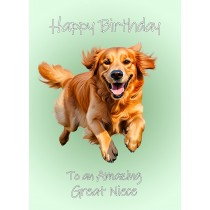 Golden Retriever Dog Birthday Card For Great Niece