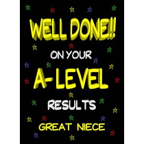 Congratulations A Levels Passing Exams Card For Great Niece (Design 2)