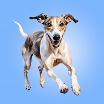 Greyhound Dog Blank Square Card (Running Art)