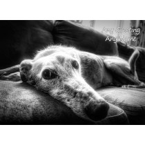 Personalised Greyhound Black and White Art Greeting Card (Birthday, Christmas, Any Occasion)