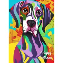 German Short Haired Pointer Dog Colourful Abstract Art Birthday Card