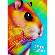 Guinea Pig Animal Colourful Abstract Art Birthday Card