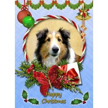 Rough Collie Christmas Card