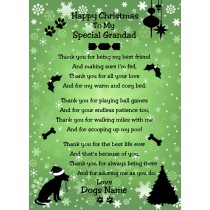 Personalised From The Dog Verse Poem Christmas Card (Special Grandad, Green, Happy Christmas)