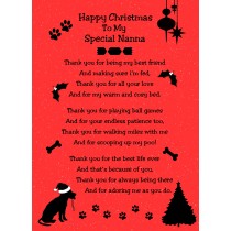 From The Dog Verse Poem Christmas Card (Special Nanna, Red, Happy Christmas)