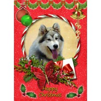 Alaskan Malamute Christmas Card