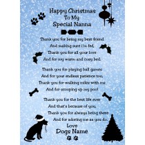 Personalised From The Dog Verse Poem Christmas Card (Special Nanna, Snow, Happy Christmas)