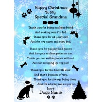 Personalised From The Dog Verse Poem Christmas Card (Special Grandma, Snowflake, Happy Christmas)