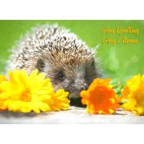 Personalised Hedgehog Art Greeting Card (Birthday, Christmas, Any Occasion)