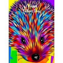 Hedgehog Animal Colourful Abstract Art Fathers Day Card