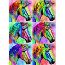 Horse Colourful Pop Art Blank Greeting Card
