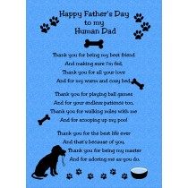 From The Dog Fathers Day Verse Poem Card (Blue, Human Dad)