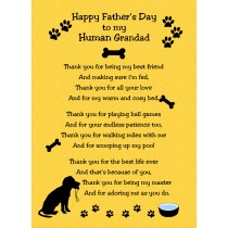 From The Dog Fathers Day Verse Poem Card (Yellow, Human Grandad)