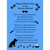 From The Dog Fathers Day Verse Poem Card (Blue, Human Grandad)