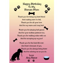 Personalised From the Dog Birthday Card (Lemon Pink)