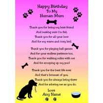 Personalised From the Dog Birthday Card (Pink/Yellow)