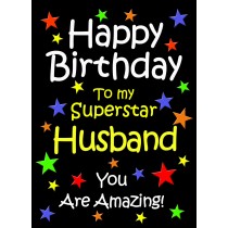 Husband Birthday Card (Black)