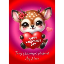 Personalised Valentines Day Card for Husband (Deer)