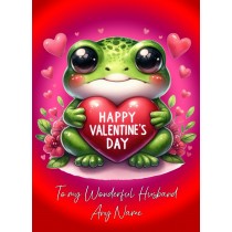Personalised Valentines Day Card for Husband (Frog)