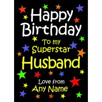 Personalised Husband Birthday Card (Black)
