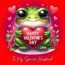 Valentines Day Square Card for Husband (Frog)