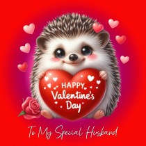 Valentines Day Square Card for Husband (Hedgehog)