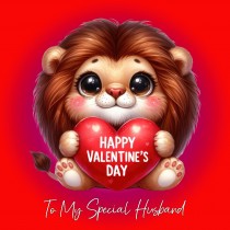 Valentines Day Square Card for Husband (Lion)