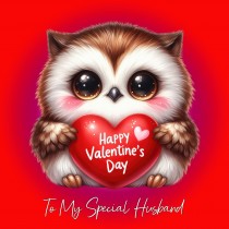 Valentines Day Square Card for Husband (Owl)
