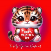 Valentines Day Square Card for Husband (Tiger)