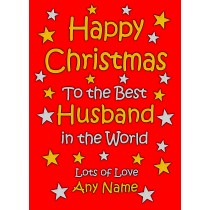 Personalised Husband Christmas Card (Red)