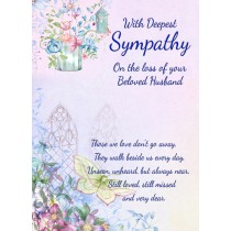 Sympathy Bereavement Card (Deepest Sympathy, Beloved Husband)