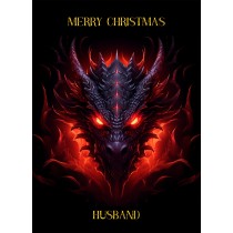 Gothic Fantasy Dragon Christmas Card For Husband (Design 1)