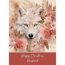 Christmas Card For Husband (Wolf Art, Design 1)
