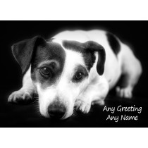 Personalised Jack Russell Black and White Greeting Card (Birthday, Christmas, Any Occasion)