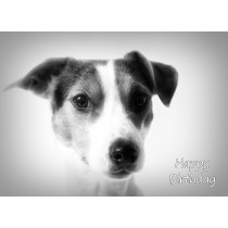 Jack Russell Black and White Art Birthday Card