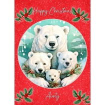Christmas Card For Aunty (Globe, Polar Bear Family)