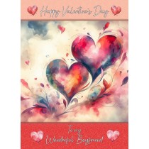 Valentines Day Card for Boyfriend (Heart Art, Design 1)