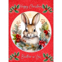 Christmas Card For Brother in Law (Globe, Rabbit)