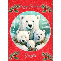 Christmas Card For Daughter (Globe, Polar Bear Family)
