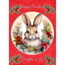 Christmas Card For Daughter in Law (Globe, Rabbit)