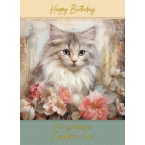 Cat Art Birthday Card for Daughter in Law (Design 4)