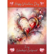 Valentines Day Card for Girlfriend (Heart Art, Design 4)
