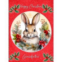 Christmas Card For Grandfather (Globe, Rabbit)