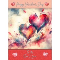 Valentines Day Card for One I Love (Heart Art, Design 1)