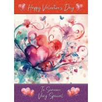 Valentines Day Card for Wonderful Someone (Heart Art, Design 2)